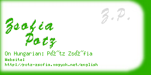 zsofia potz business card